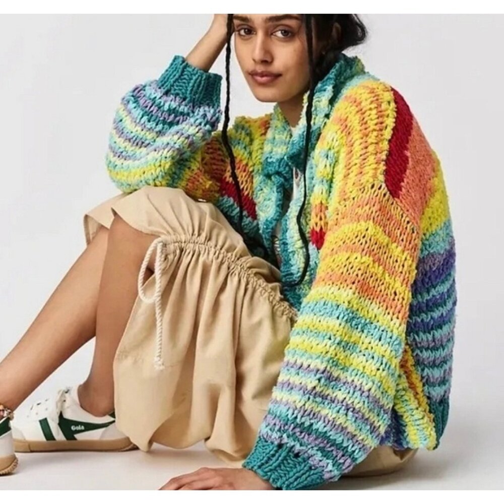 Free People Rainbow Beach Market Cardi NWT Small - Picture 10 of 10